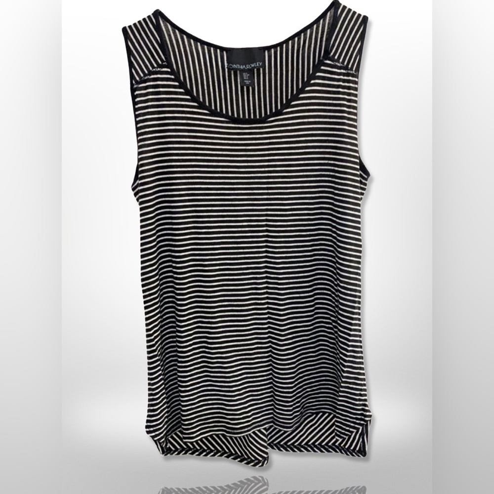 CYNTHIA ROWLEY • Black & White Stripes Tank Top